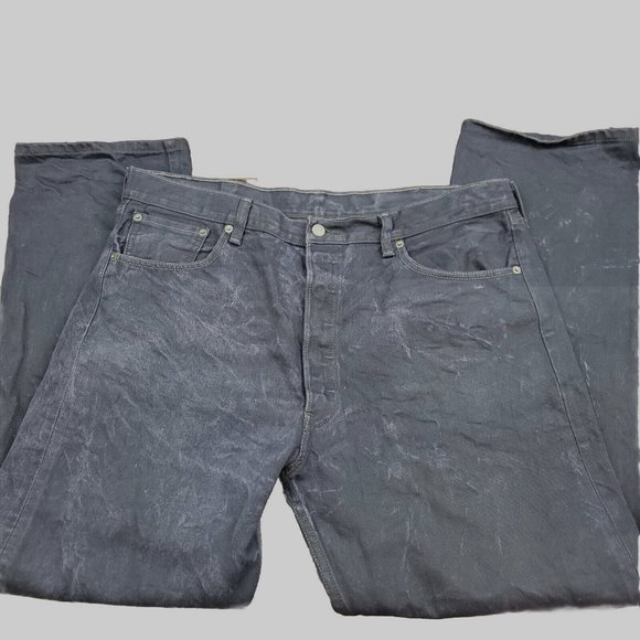 Levis Mens 40 x 31 Jeans 501 XX Button Fly Straight Leg Acid Wash Black - Picture 1 of 9